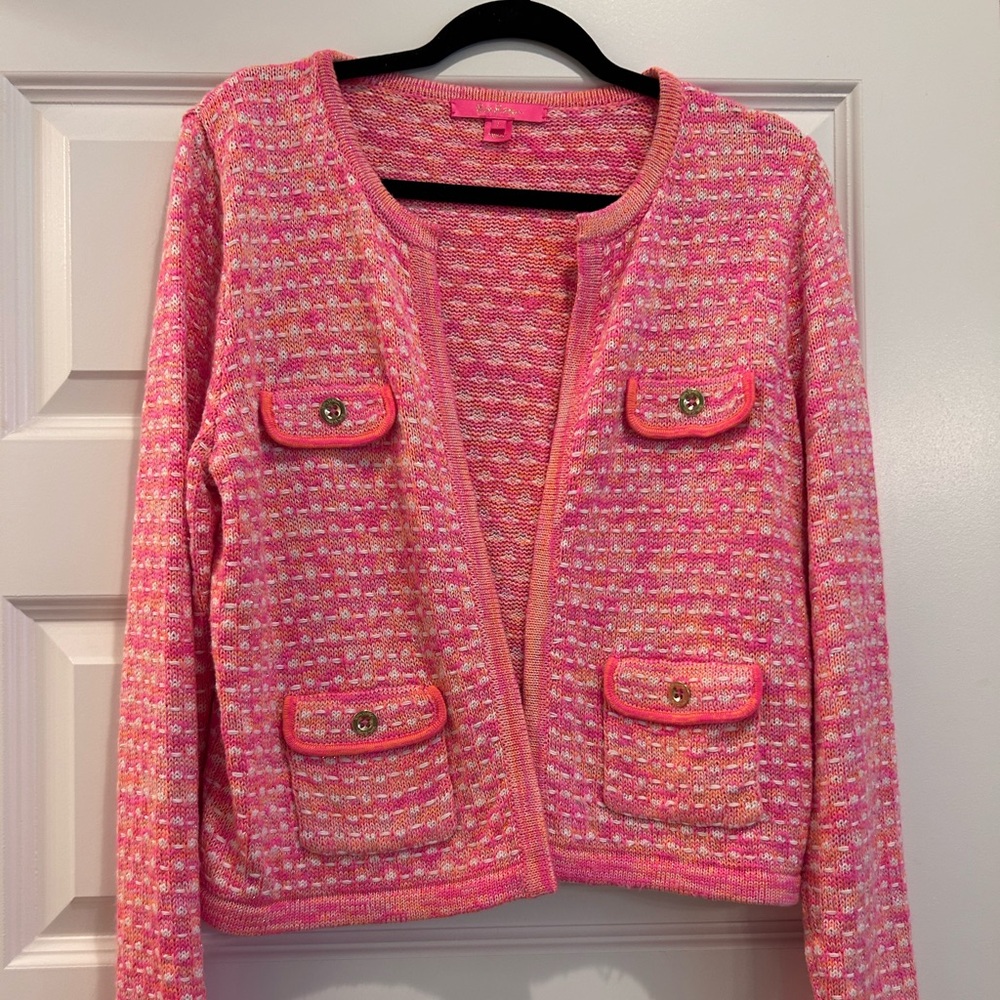 Lilly Pulitzer EUC/Large Absolutely Gorgeous Pink Cardigan